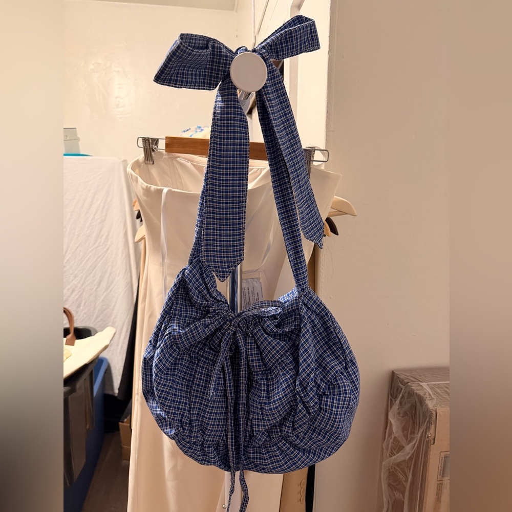 Wonder Wonder Blue Checkered Shoulder Bag - Picture 3 of 10
